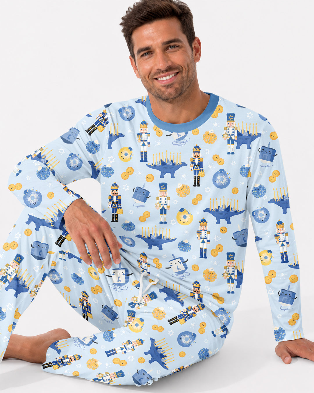 Hanukkah Nutcracker King Family Matching Bamboo Men's Pajama Set