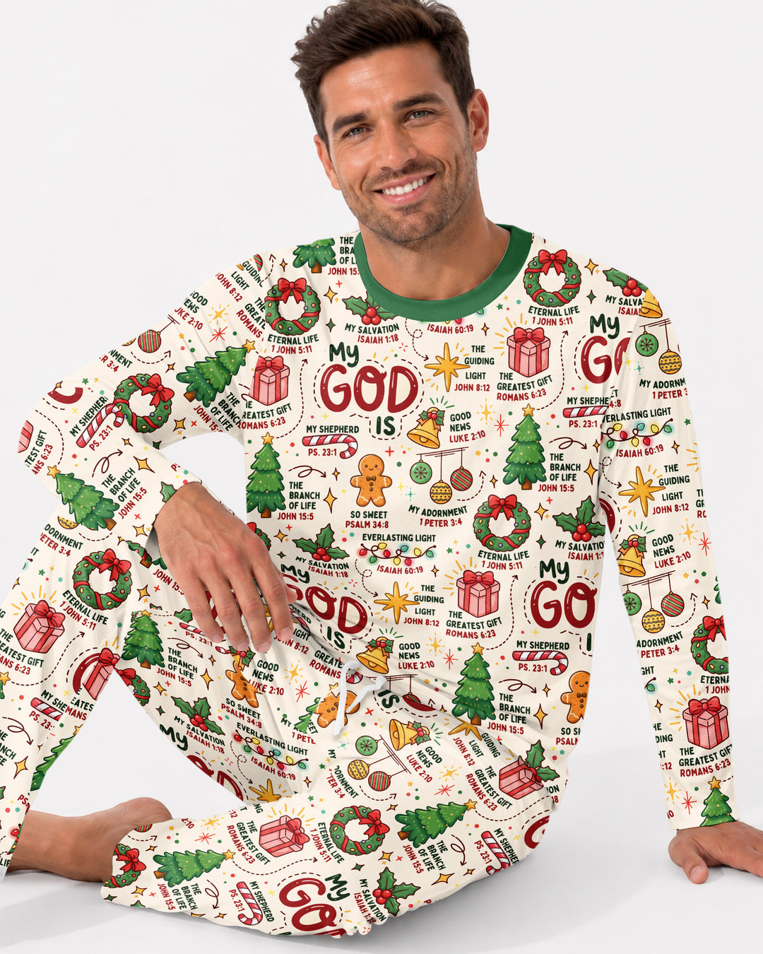 Christmas My God Is Bamboo Men's Pajama Set