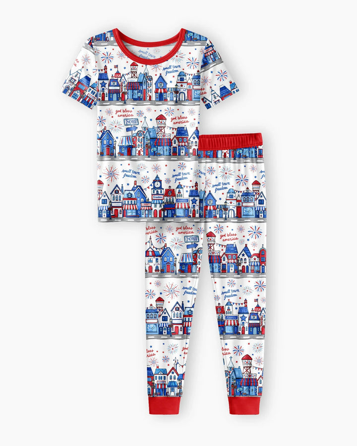 Small Town Freedom USA Bamboo Two Piece Short Sleeve Pajama Set