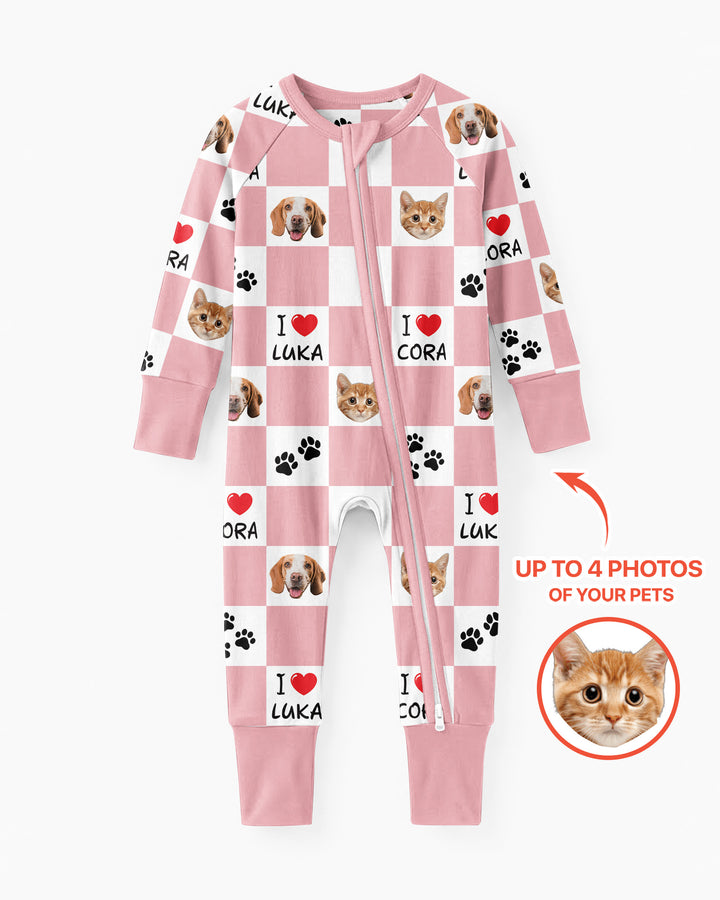 Custom Photo I Love My Best Friend Dog/Cat Bamboo Convertible Zippy