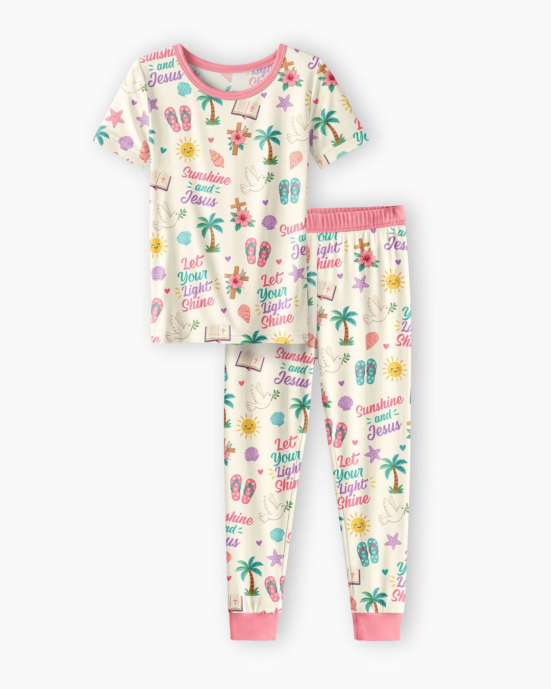 Sunshine and Jesus Summer VBS Bamboo Two Piece Short Sleeve Pajama Set