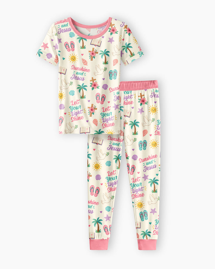 Sunshine and Jesus Summer VBS Bamboo Two Piece Short Sleeve Pajama Set