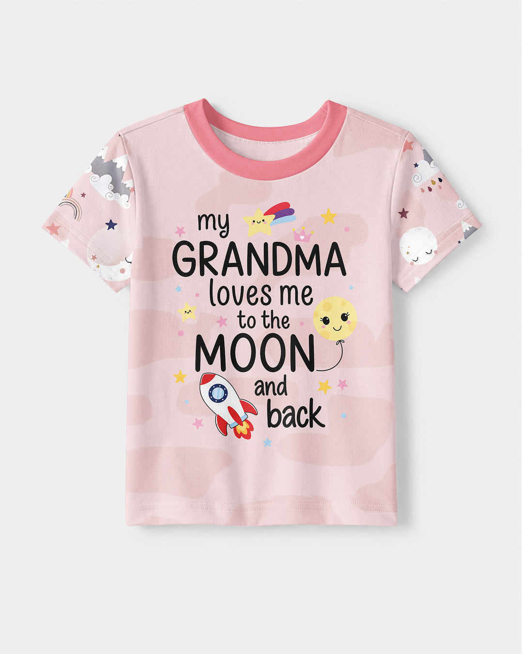 My Grandma Loves Me To The Moon And Back Bamboo Crewneck T-Shirt