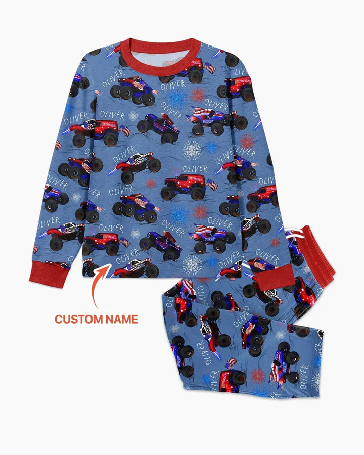 All American Thunder Custom Name Bamboo Men's Pajama Set