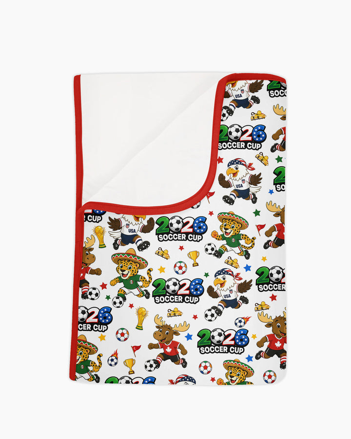 Soccer Cup Cute Mascots Bamboo Blanket