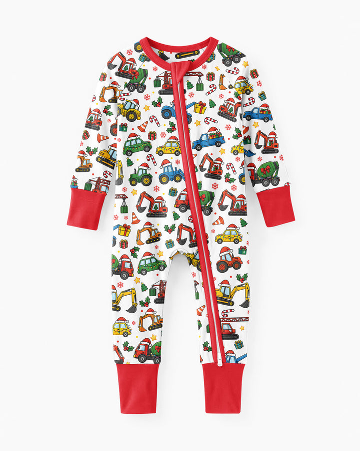 Excavator Christmas Trucks Bamboo Convertible Zippy