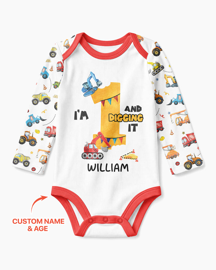 I'm Digging It Birthday - Personalized Name & Age Bamboo Bodysuit