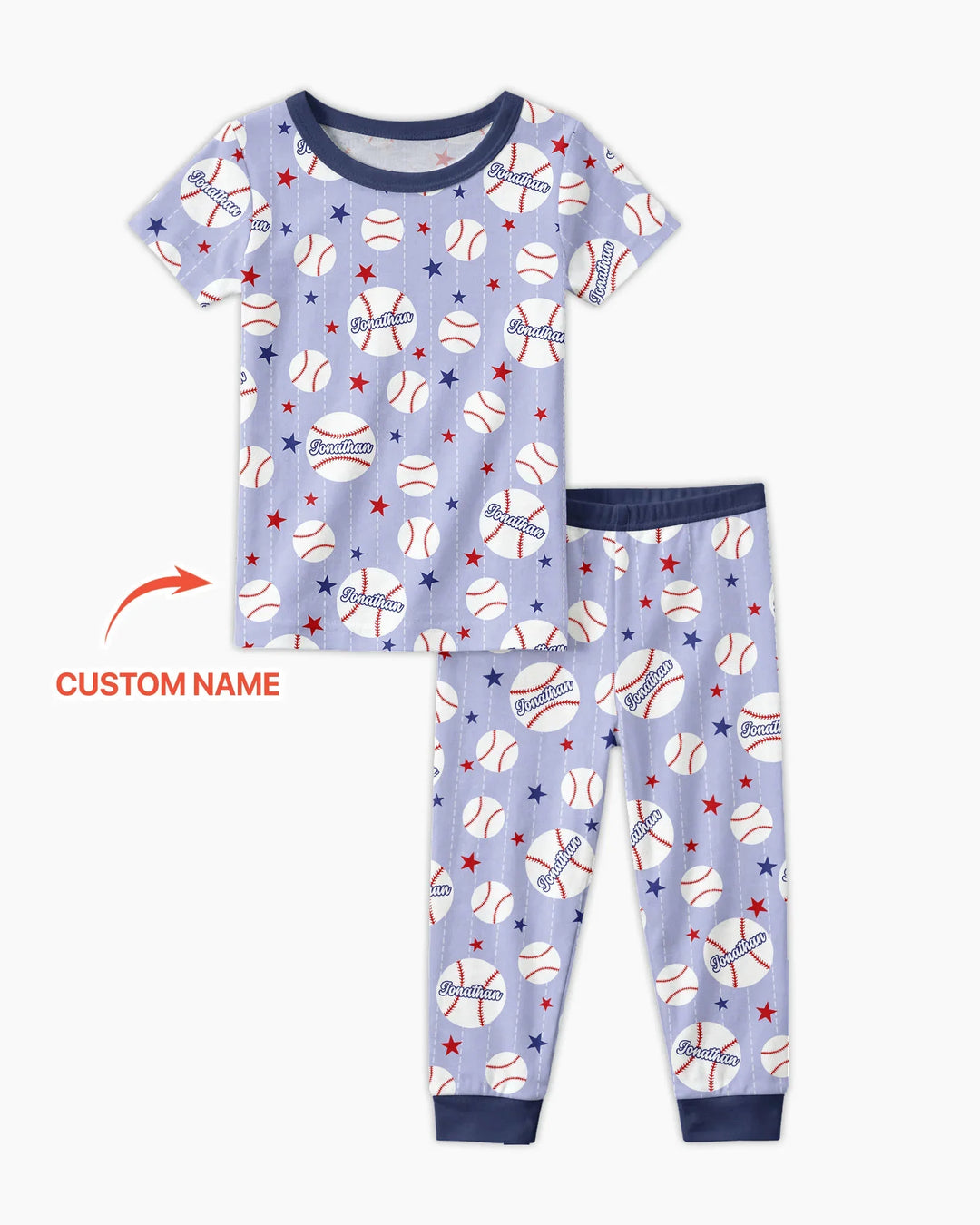 Conjunto de pijama de dos piezas de bambú a juego con mangas cortas y nombre personalizado "Novato del año"