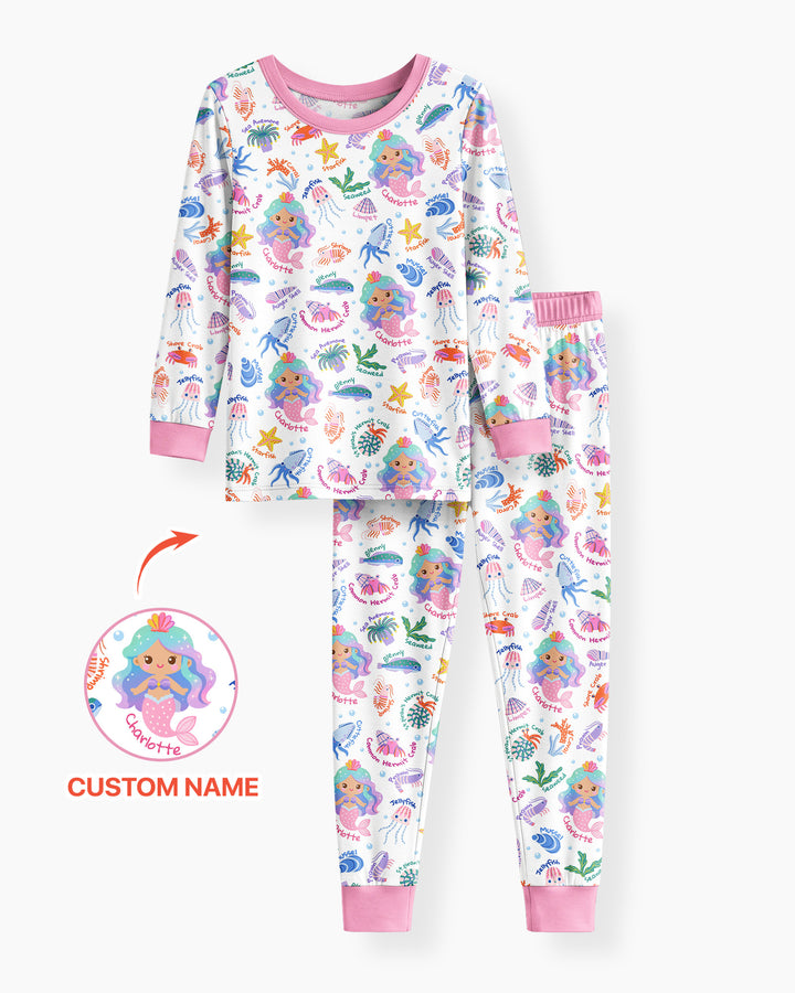 Conjunto de pijama de dos piezas de bambú con mangas largas, plantilla PERSONALIZADA