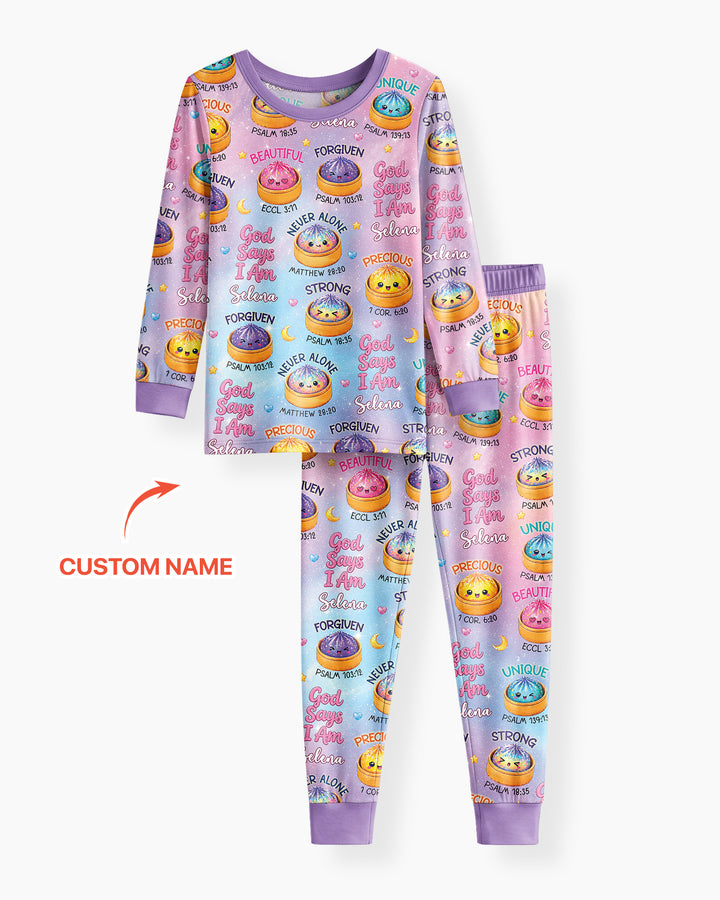 Zweiteiliges Langarm-Pyjama-Set mit Sommerfrüchten