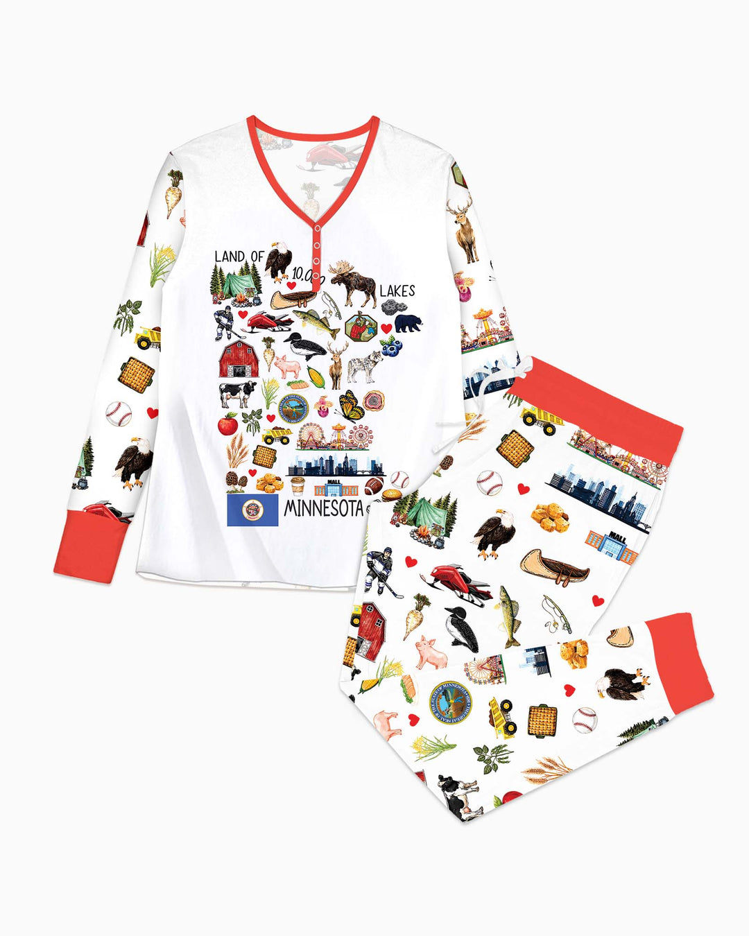 Minnesota Lover Family Matching Bamboo Women Pajama Set