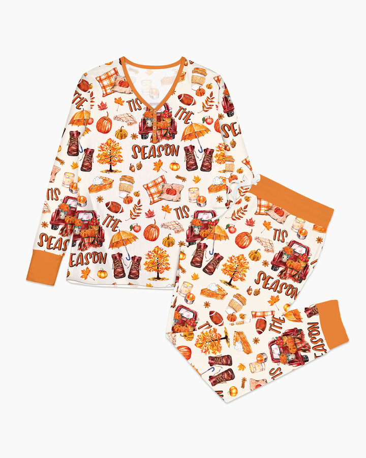 Plantilla de conjunto de pijama de mujer de bambú