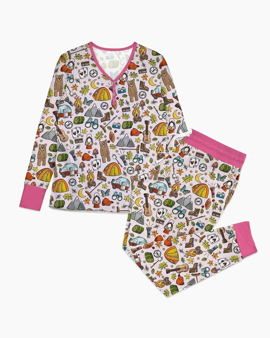 Funny Camper Family Matching Bamboo Women Pajama Set