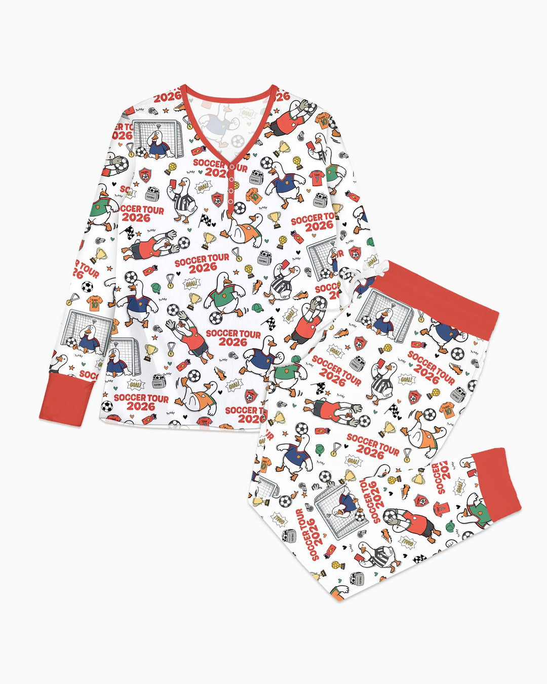 Funny Goose Soccer Tour 2026 Bamboo Women Pajama Set