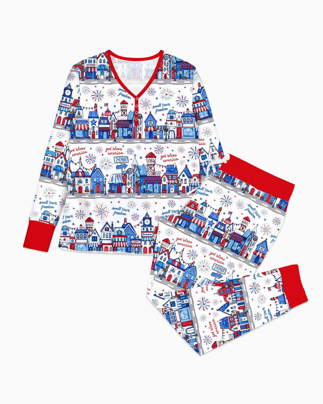 Small Town Freedom USA Bamboo Women Pajama Set