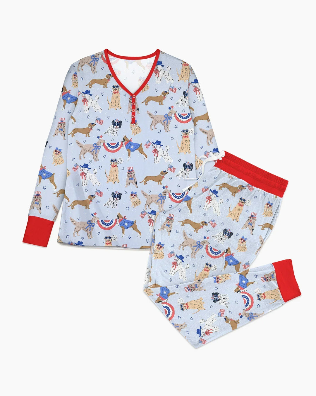 Patriotic Pups Family Matching Bamboo Women Pajama Set