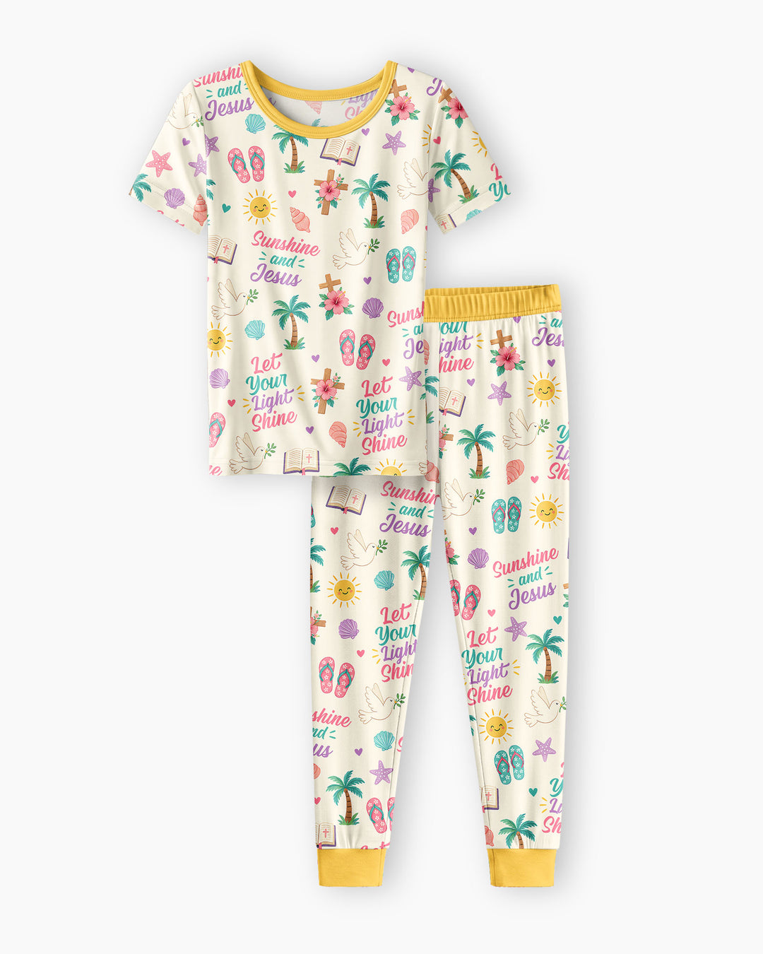 Sunshine and Jesus Summer VBS Bamboo Two Piece Short Sleeve Pajama Set
