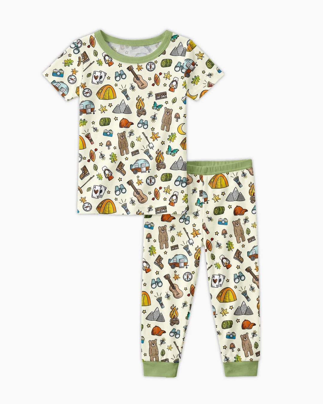 Love Camping Matching Family Bamboo Two Piece Short Sleeve Pajama Set