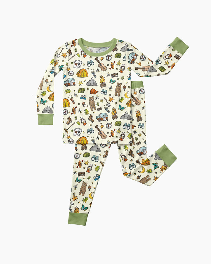 Love Camping Matching Family Bamboo Two Piece Long Sleeve Pajama Set