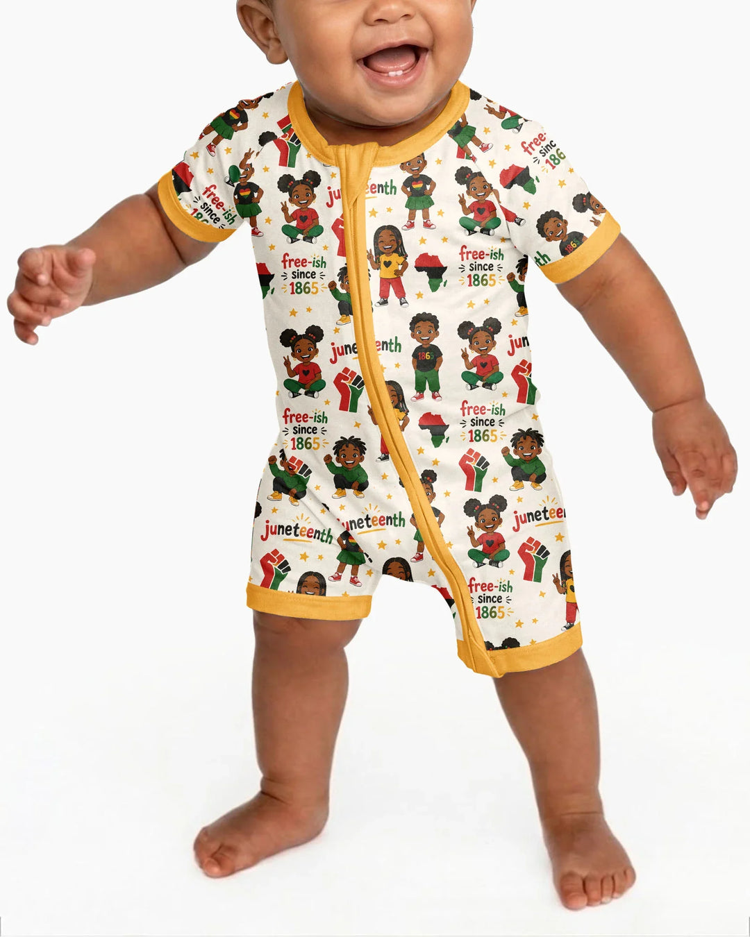 Juneteenth Free-ish Since 1865 Bamboo Shorty Zippy