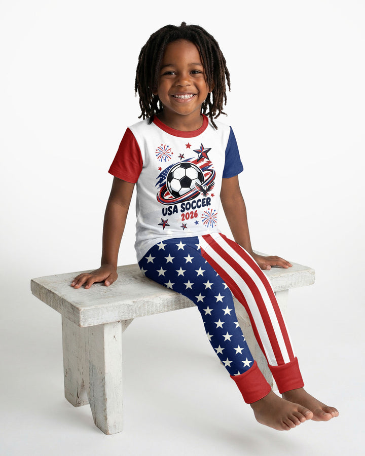 USA Soccer 2026 Family Matching Bamboo Two Piece Short Sleeve Pajama Set