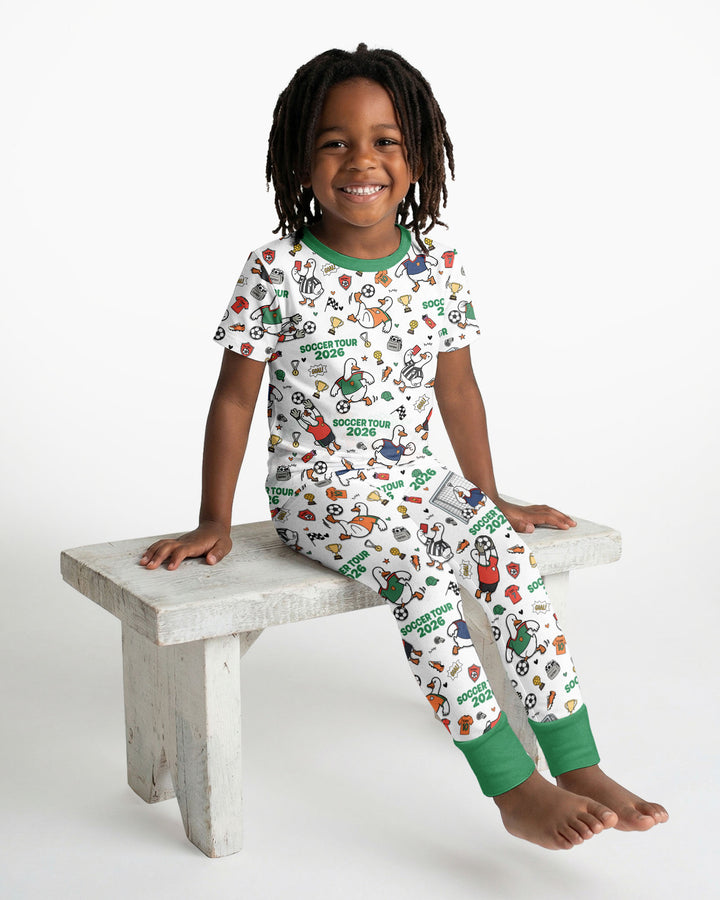 Funny Goose Soccer Tour 2026 Bamboo Two Piece Short Sleeve Pajama Set