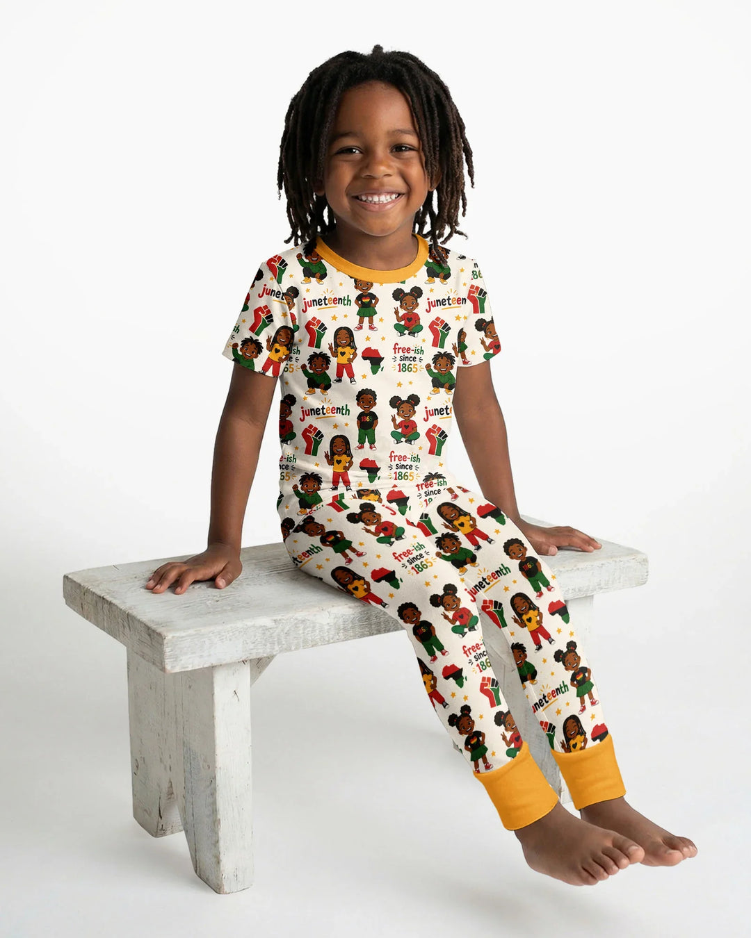 Juneteenth Free-ish Since 1865 Bamboo Two Piece Short Sleeve Pajama Set