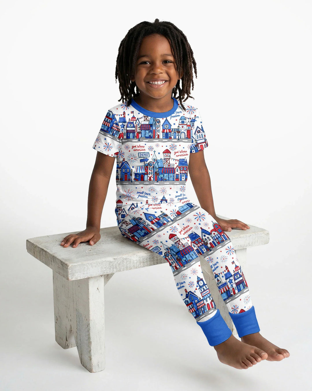 Small Town Freedom USA Bamboo Two Piece Short Sleeve Pajama Set