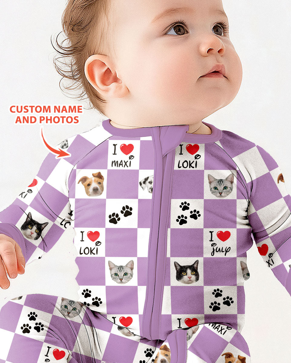 Custom Photo I Love My Best Friend Dog/Cat Bamboo Convertible Zippy
