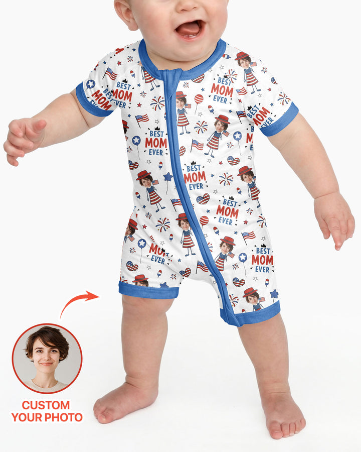 Plantilla PERSONALIZADA de Bambú Pijama Corto con Cremallera