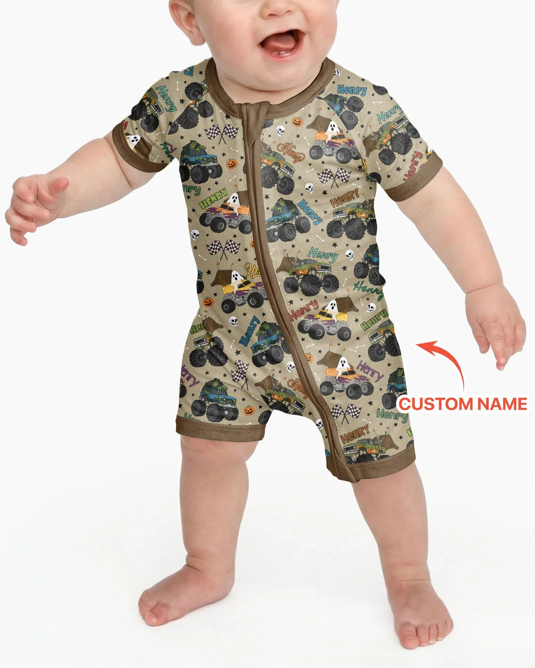 Plantilla PERSONALIZADA de Bambú Pijama Corto con Cremallera