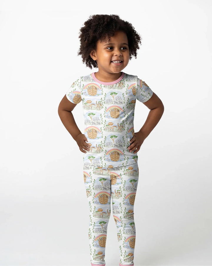 Noah And The Ark Bamboo Two Piece Short Sleeve Pajama Set