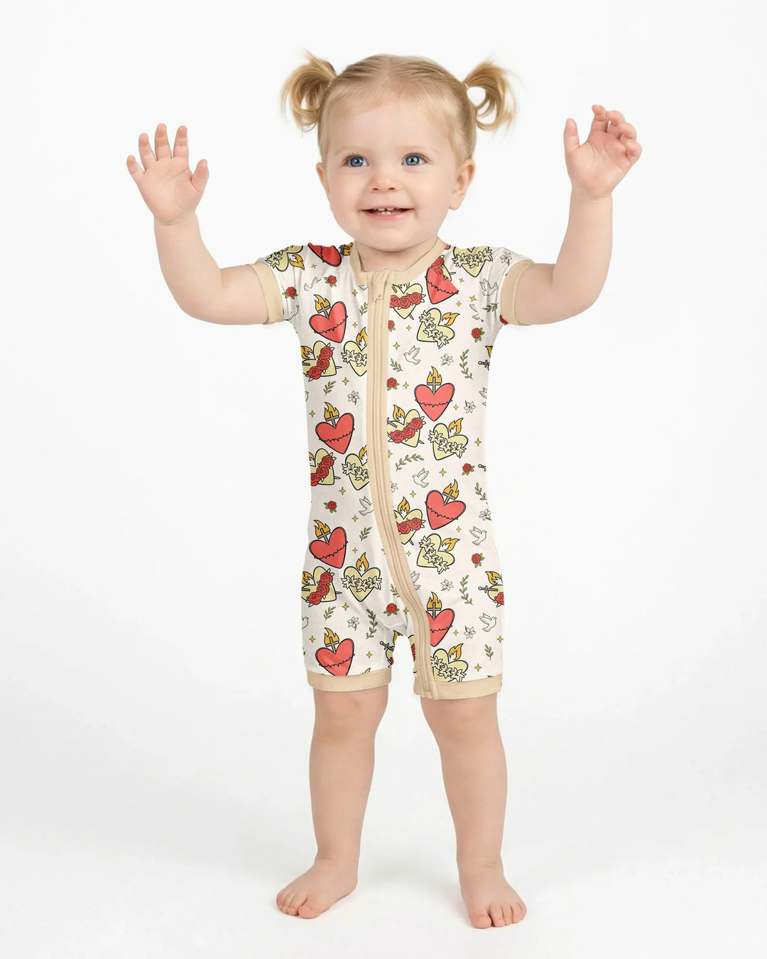 Three Sacred Hearts Bamboo Shorty Zippy