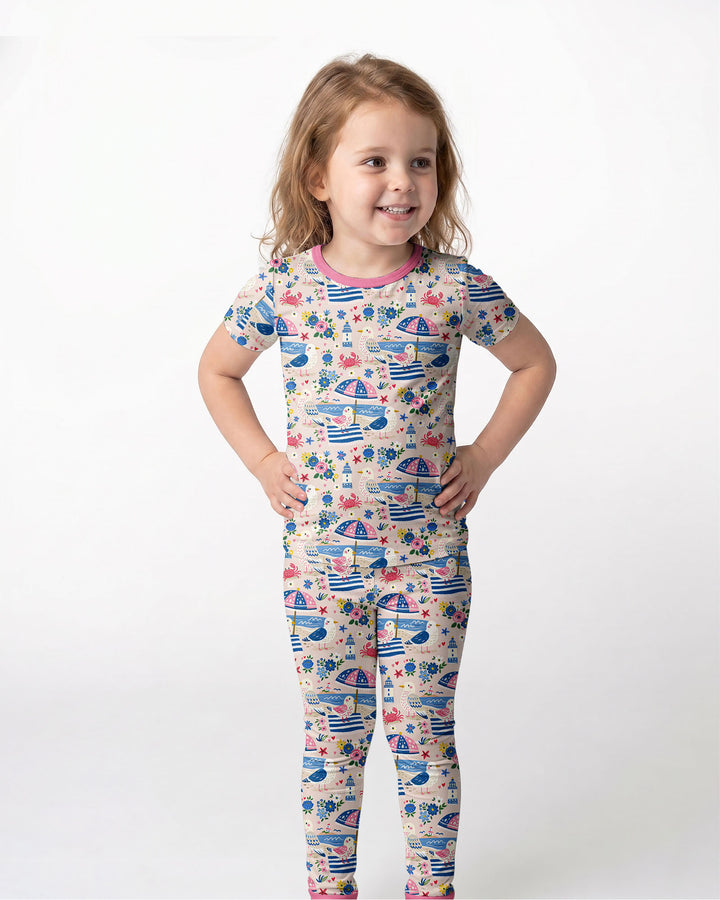 A Day At The Shore Bamboo Two Piece Short Sleeve Pajama Set