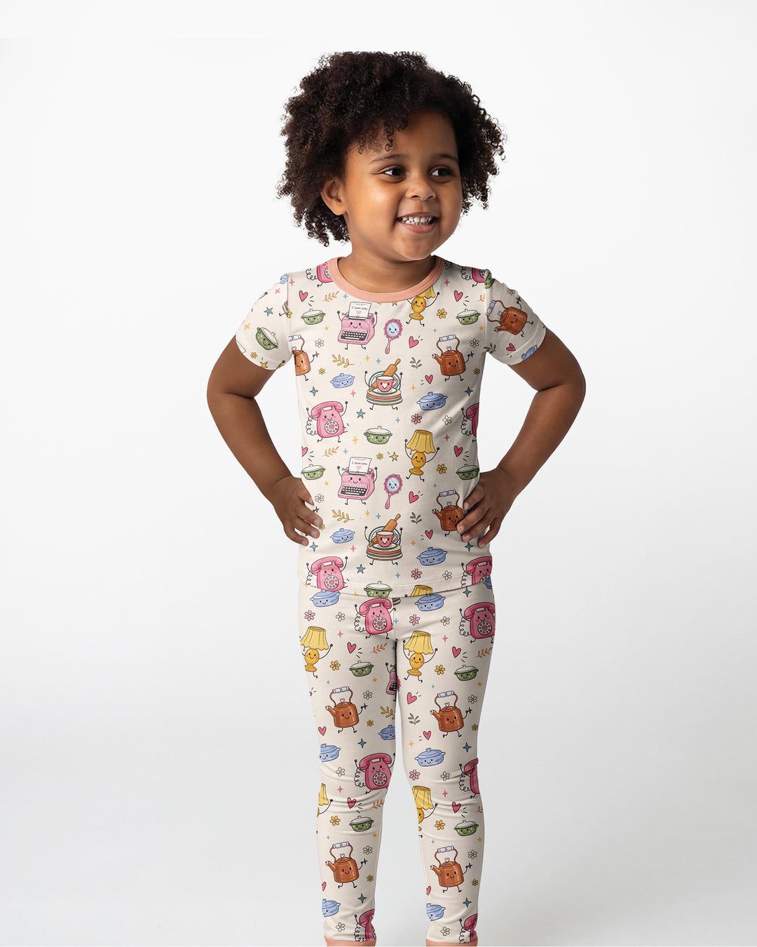 Conjunto de pijama de dos piezas de manga corta de bambú