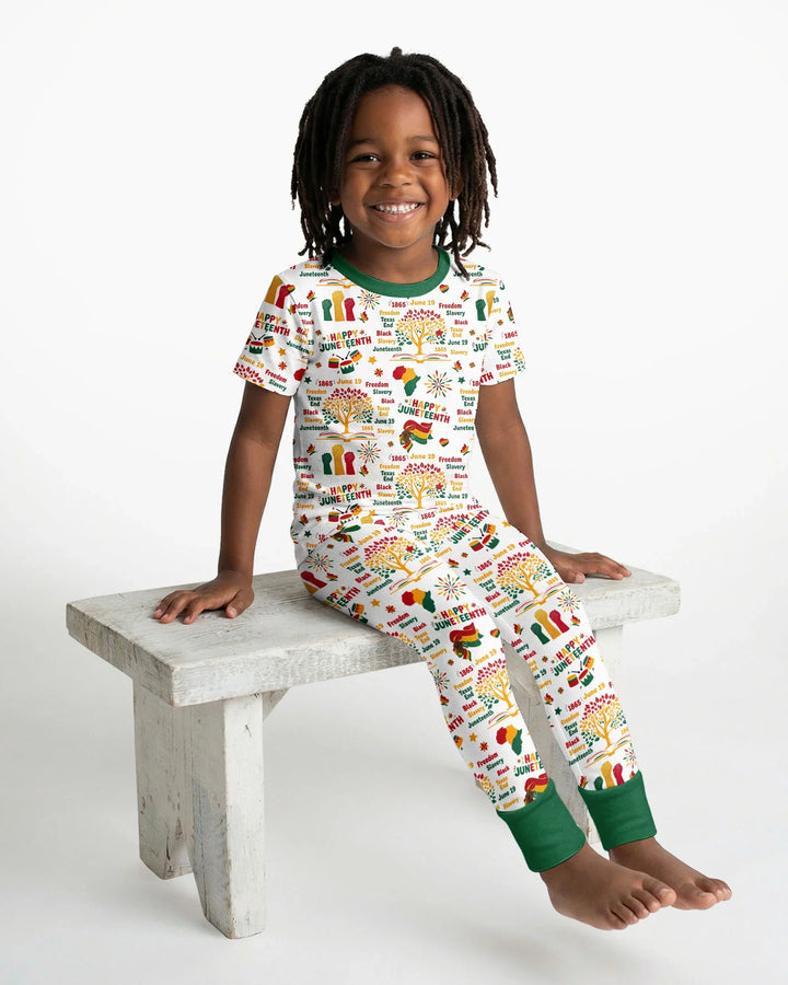 Happy Juneteenth Bamboo Two Piece Short Sleeve Pajama Set