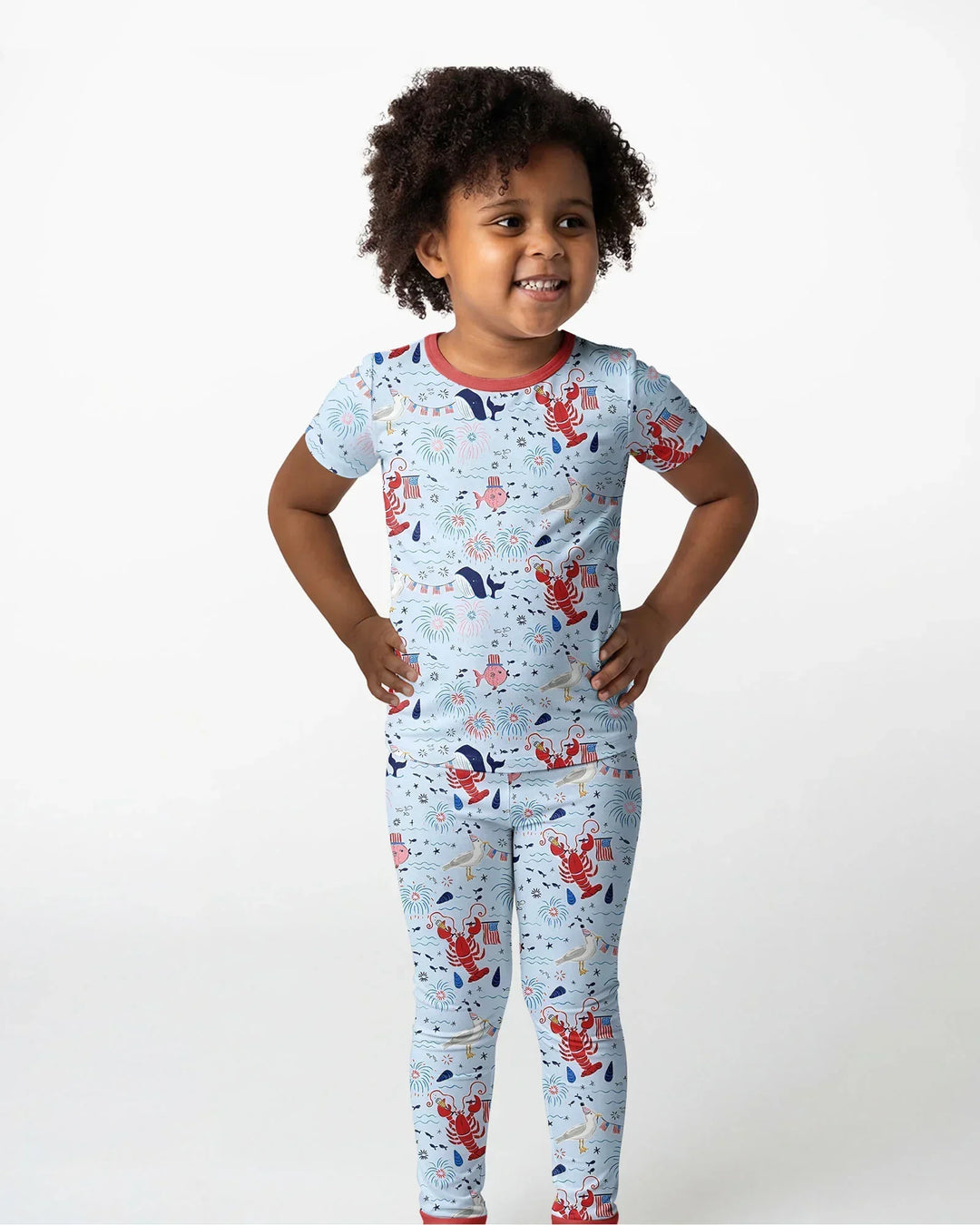 Zweiteiliges, kurzärmliges Pyjama-Set mit Marienkäfern