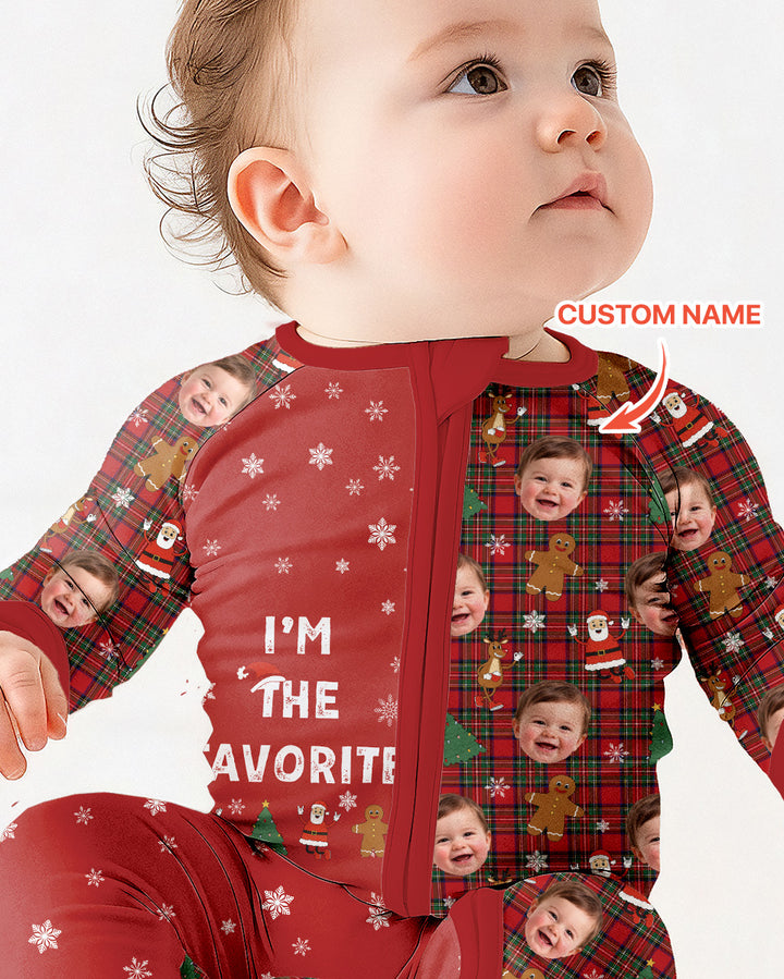 I'm The Favorite Christmas Funny Brother Sister Matching Bamboo Convertible Zippy