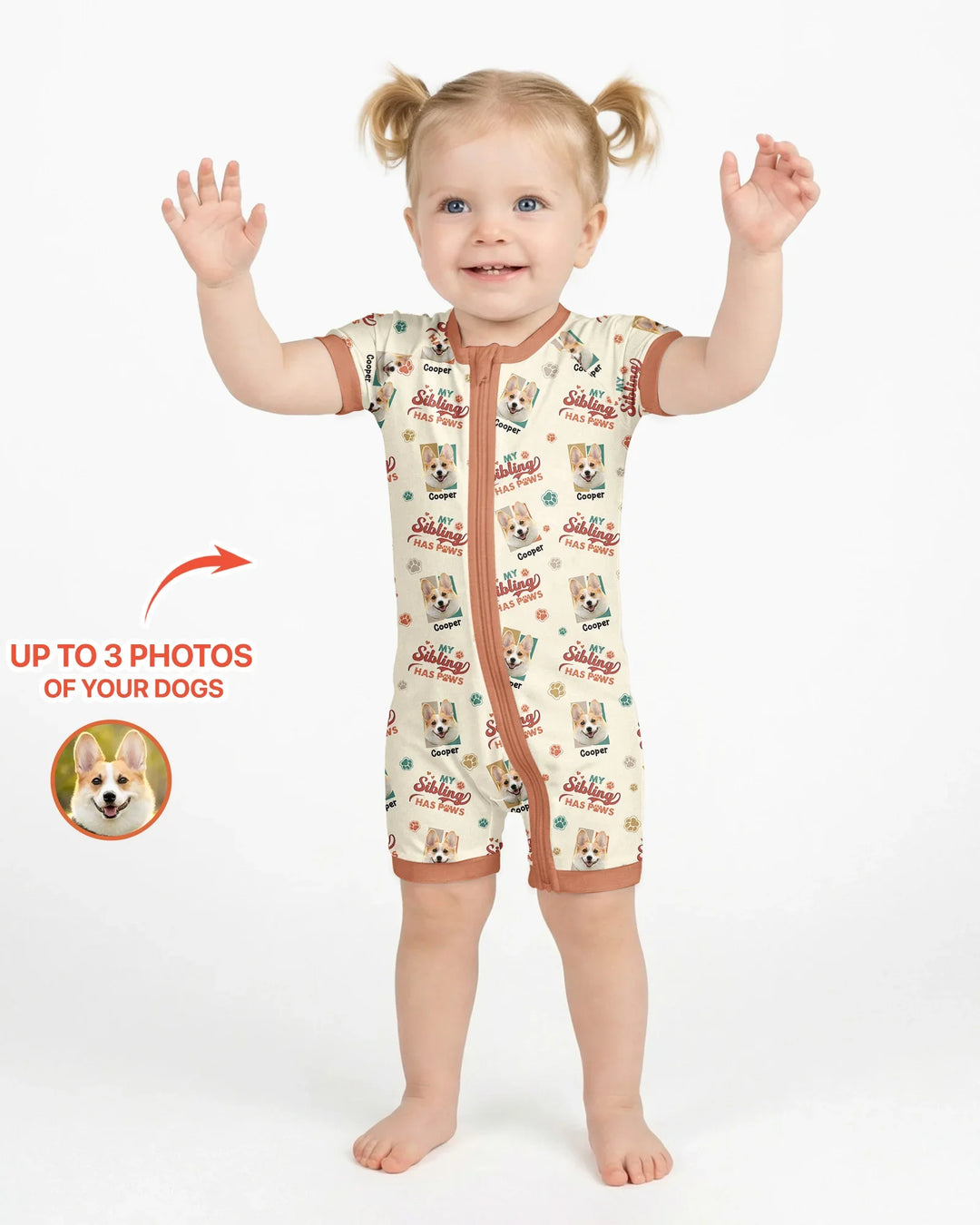 Custom Dog Photos "My Siblings Have Paws" Bamboo Shorty Zippy
