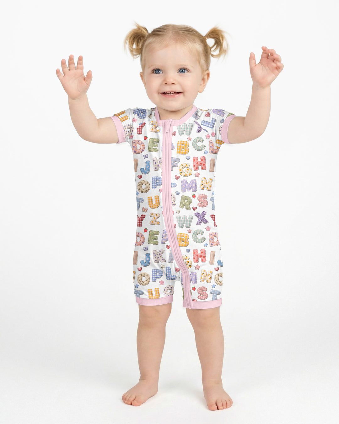 Fabric Alphabet Letters Bamboo Shorty Zippy
