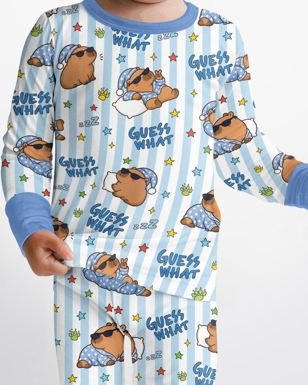 Sleepy Capybara Bamboo Two Piece Long Sleeve Pajama Set