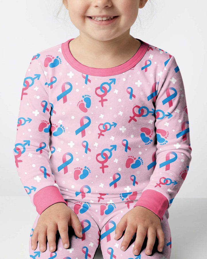 Zweiteiliges Langarm-Pyjama-Set mit Sommerfrüchten