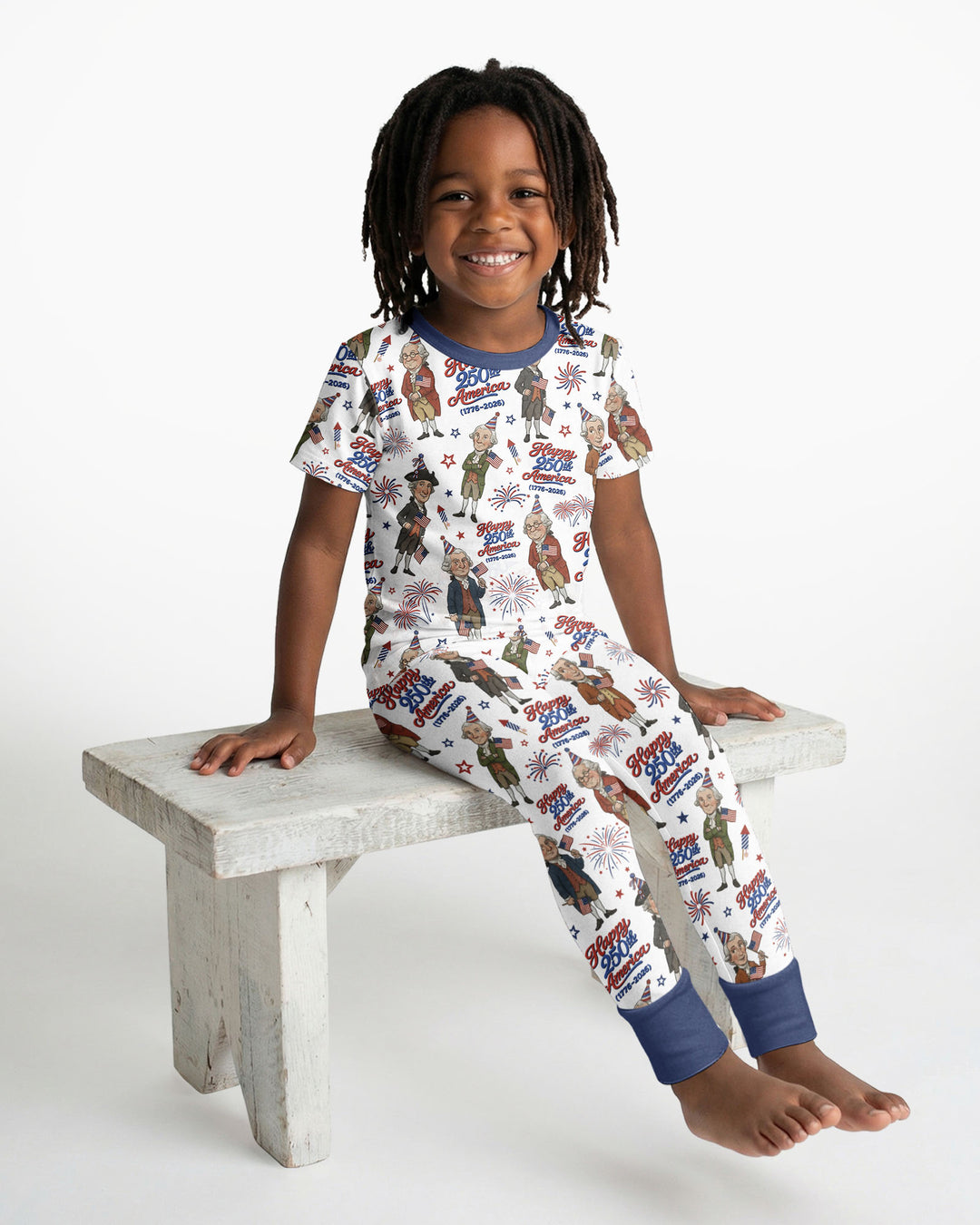 Party Like It's 1776 Family Matching Bamboo Two Piece Short Sleeve Pajama Set