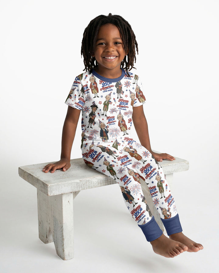 Party Like It's 1776 Family Matching Bamboo Two Piece Short Sleeve Pajama Set