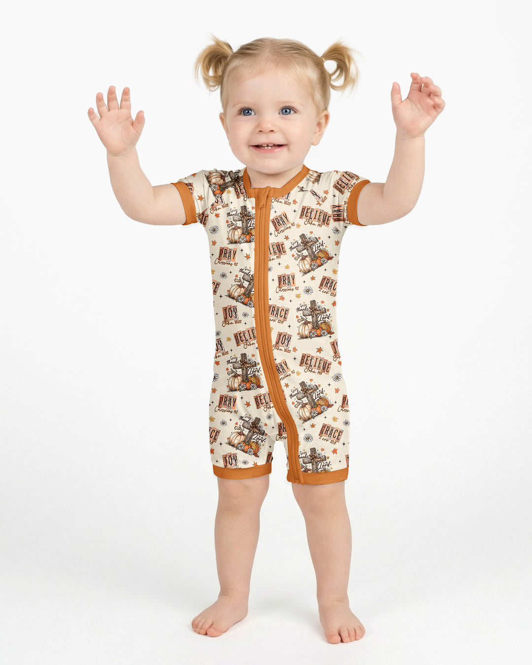 Floral Fall Give Thanks To The Lord Bamboo Shorty Zippy