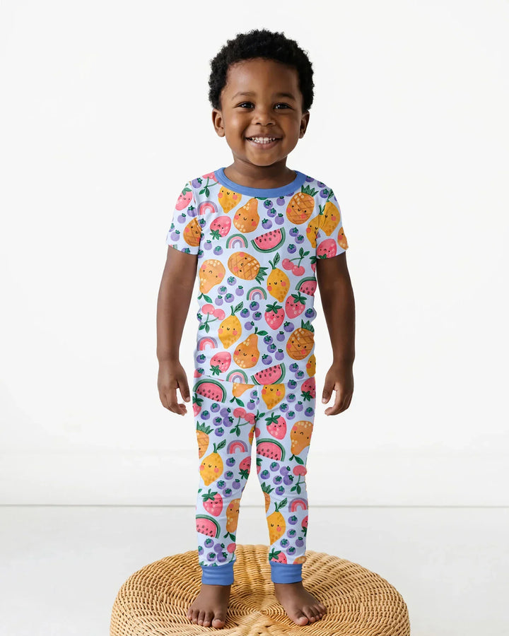 Conjunto de pijama de dos piezas de manga corta de bambú