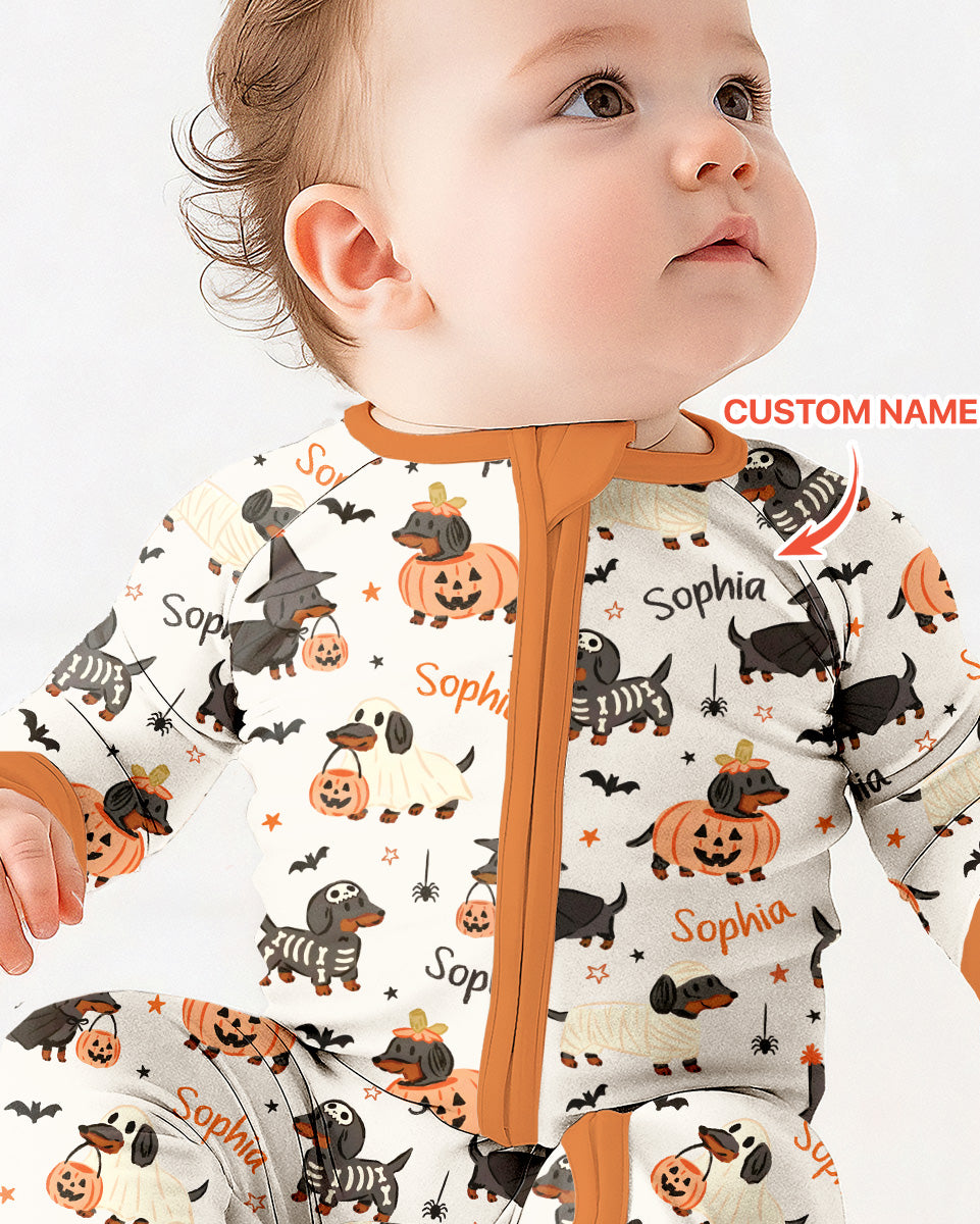 Orange and Black Dachshund Bamboo Convertible Zippy