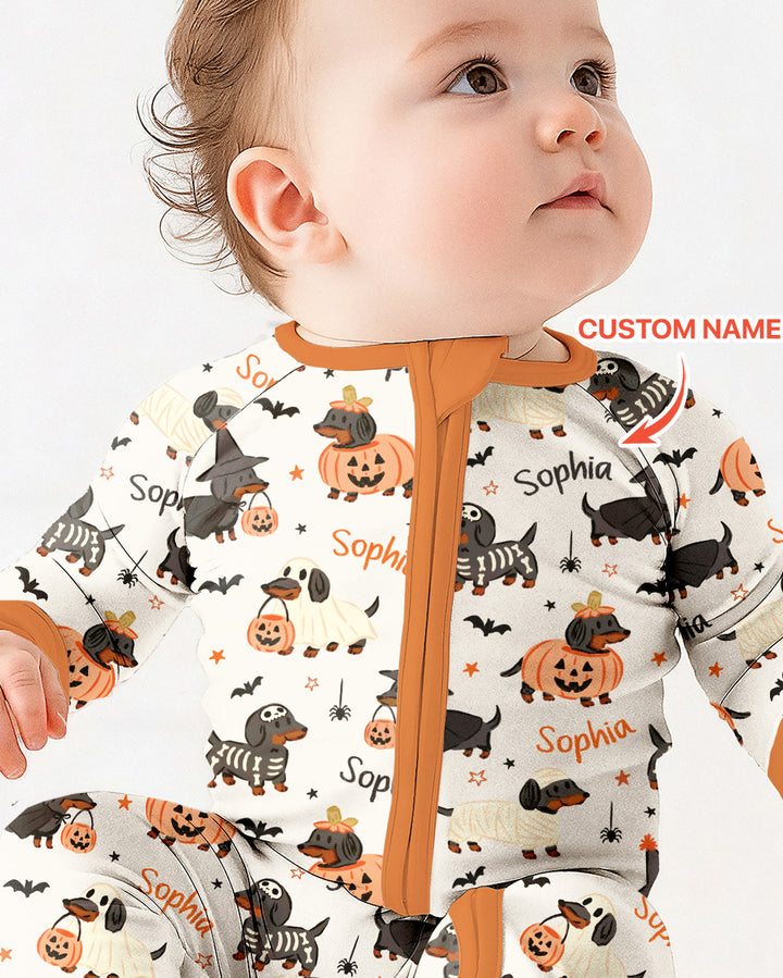 Orange and Black Dachshund Bamboo Convertible Zippy