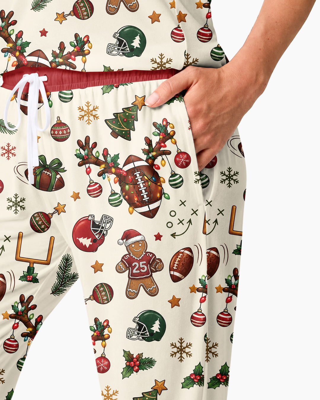 Football Christmas Merry Kickmas Bamboo Women Pajama Set