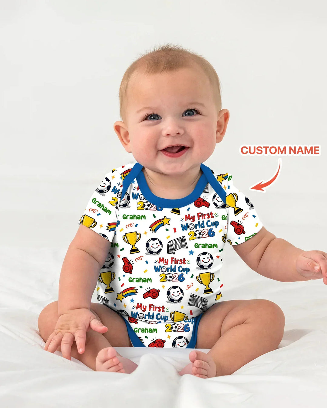 Custom Name My First Soccer Cup Bamboo Bodysuit
